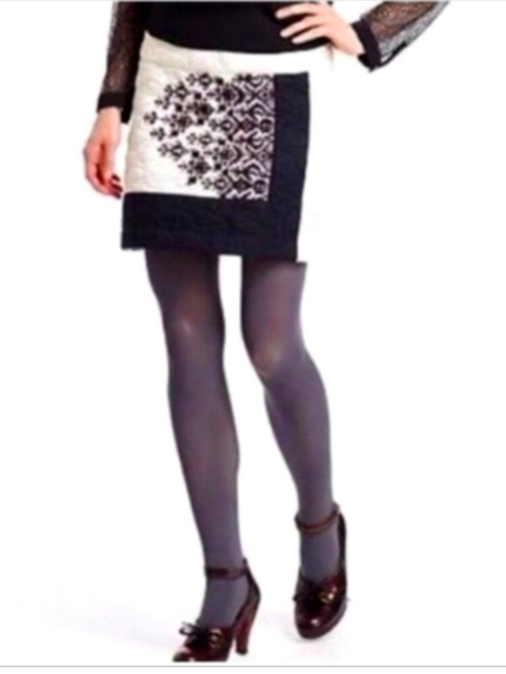 FLOREAT quilted needlepoint skirt anthropologie embroidered mini 12